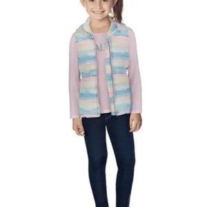 NEW Calvin Klein Kids Set Rainbow Puffer Vest Leggings Top 4